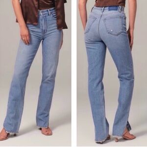 Abercrombie & Fitch Women's 90’s Straight Leg Ultra High Rise Jeans
